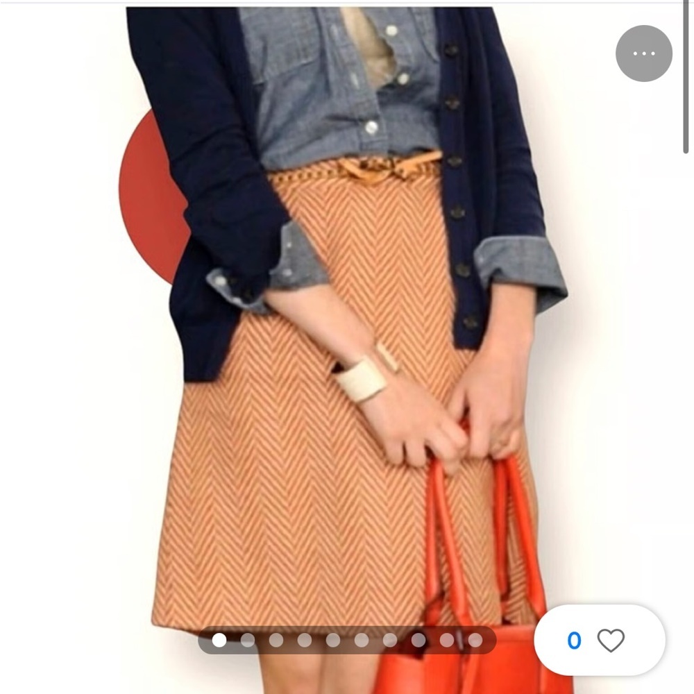Tucker for Target Orange Cream Herringbone Skirt
